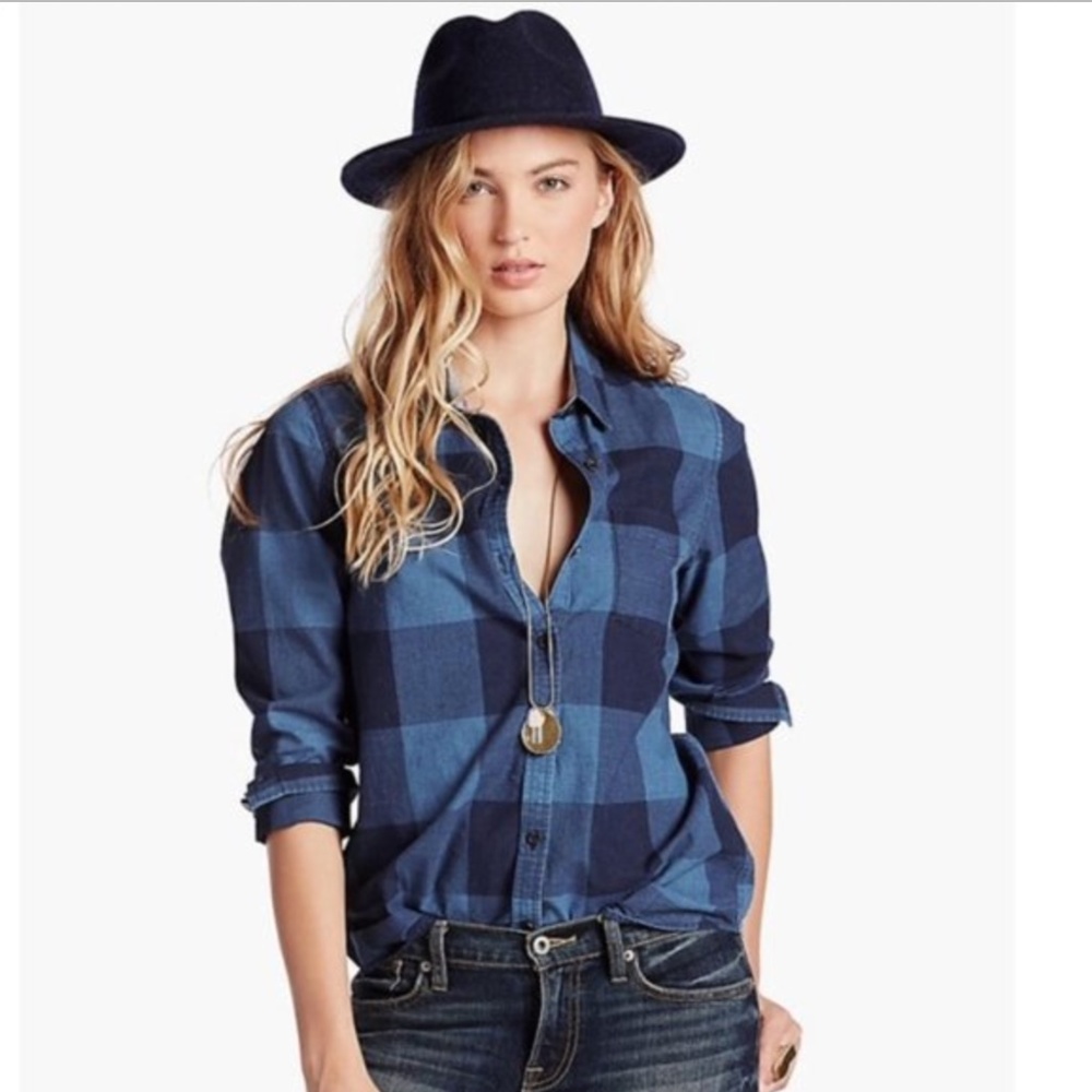 Skylight Plaid Button Down Top - image 1